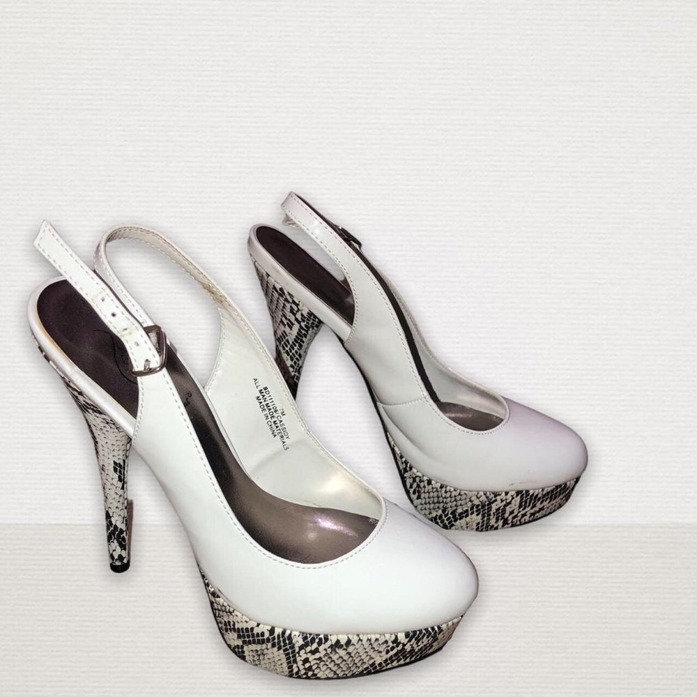 Vintage Baby Phat White Snakeskin Heels